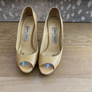 Jimmy choo patent open-toe heels size 36.5.